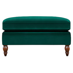 Duresta Vaughan Footstool, Umber Leg Harrow Velvet Teal Green